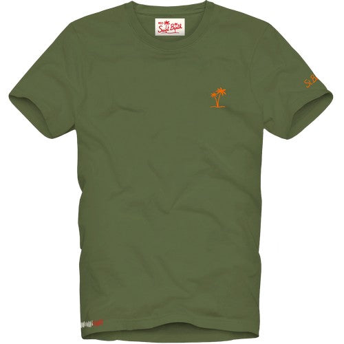 T-Shirt Mc2 Saint Barth con Ricamo / Verde - Ideal Moda