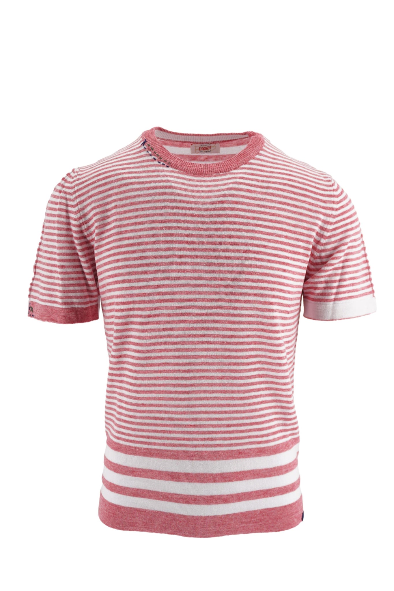 T-Shirt in Lino e Cotone Bob / Rosso - Ideal Moda