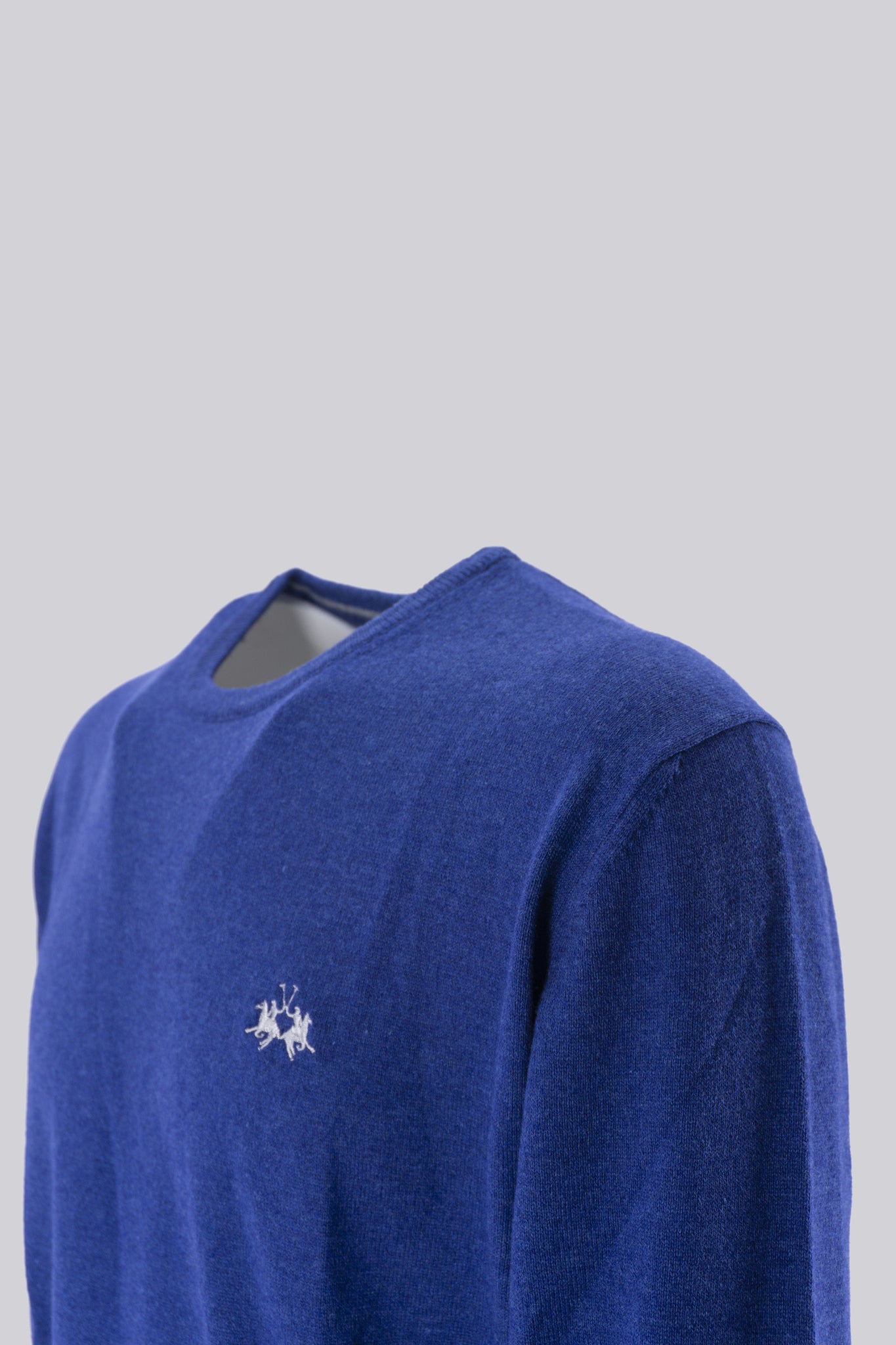 Maglia Girocollo con Logo / Blu - Ideal Moda