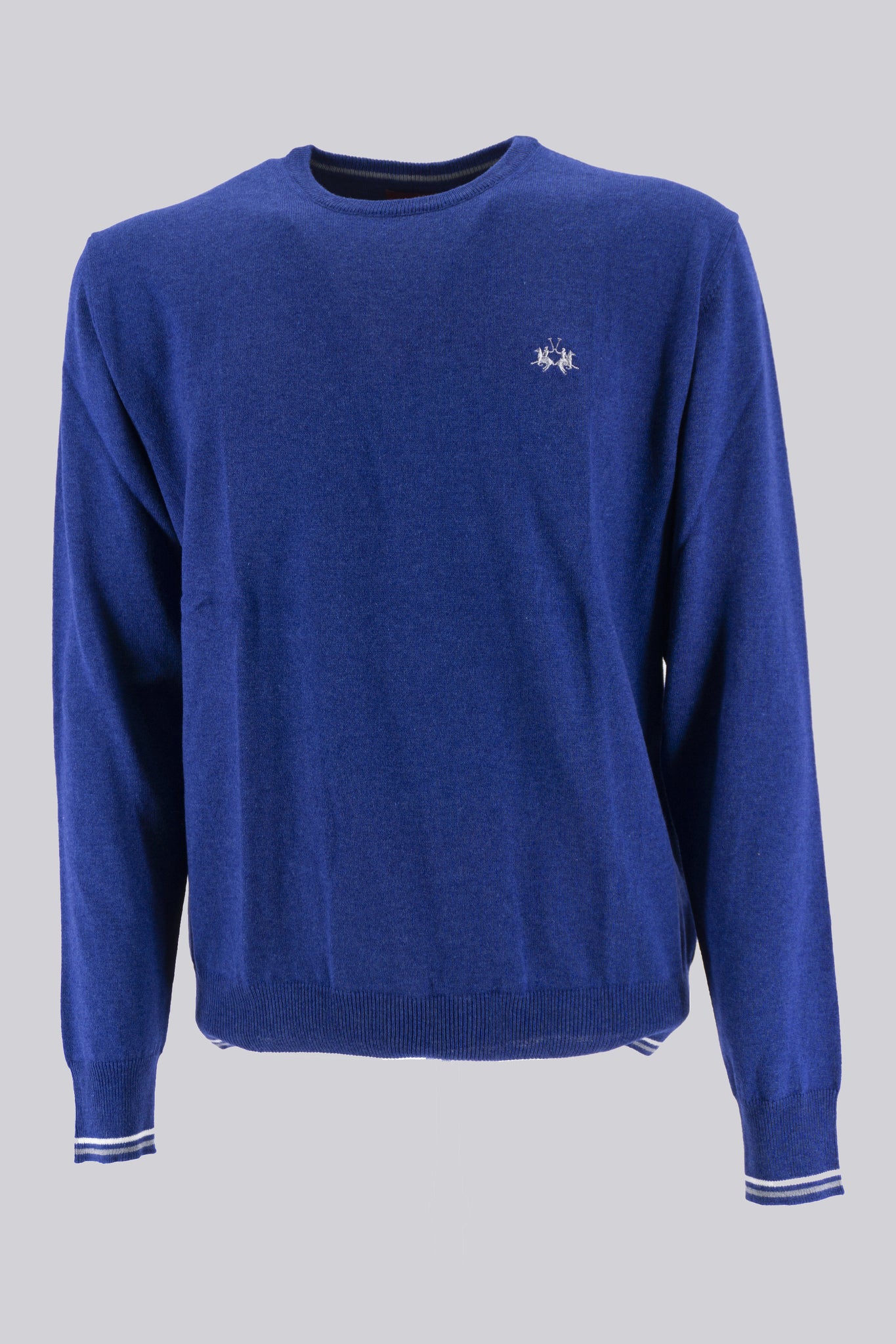 Maglia Girocollo con Logo / Blu - Ideal Moda