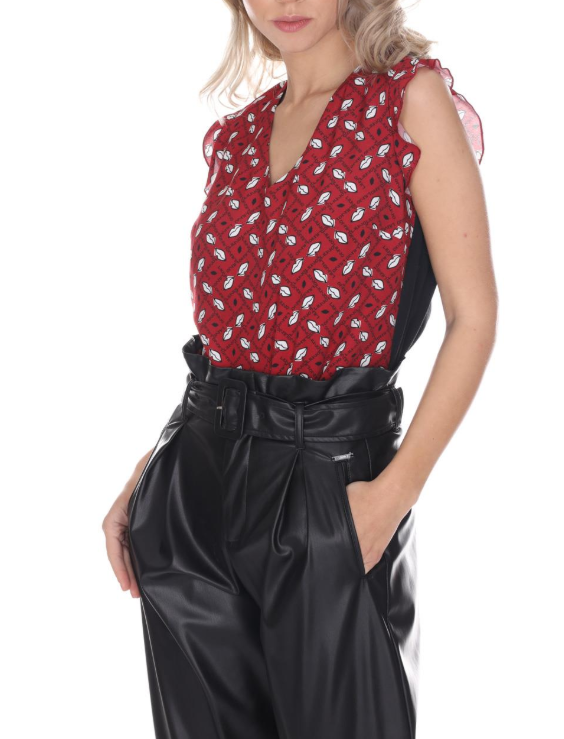 Blusa stampata / Rosso - Ideal Moda