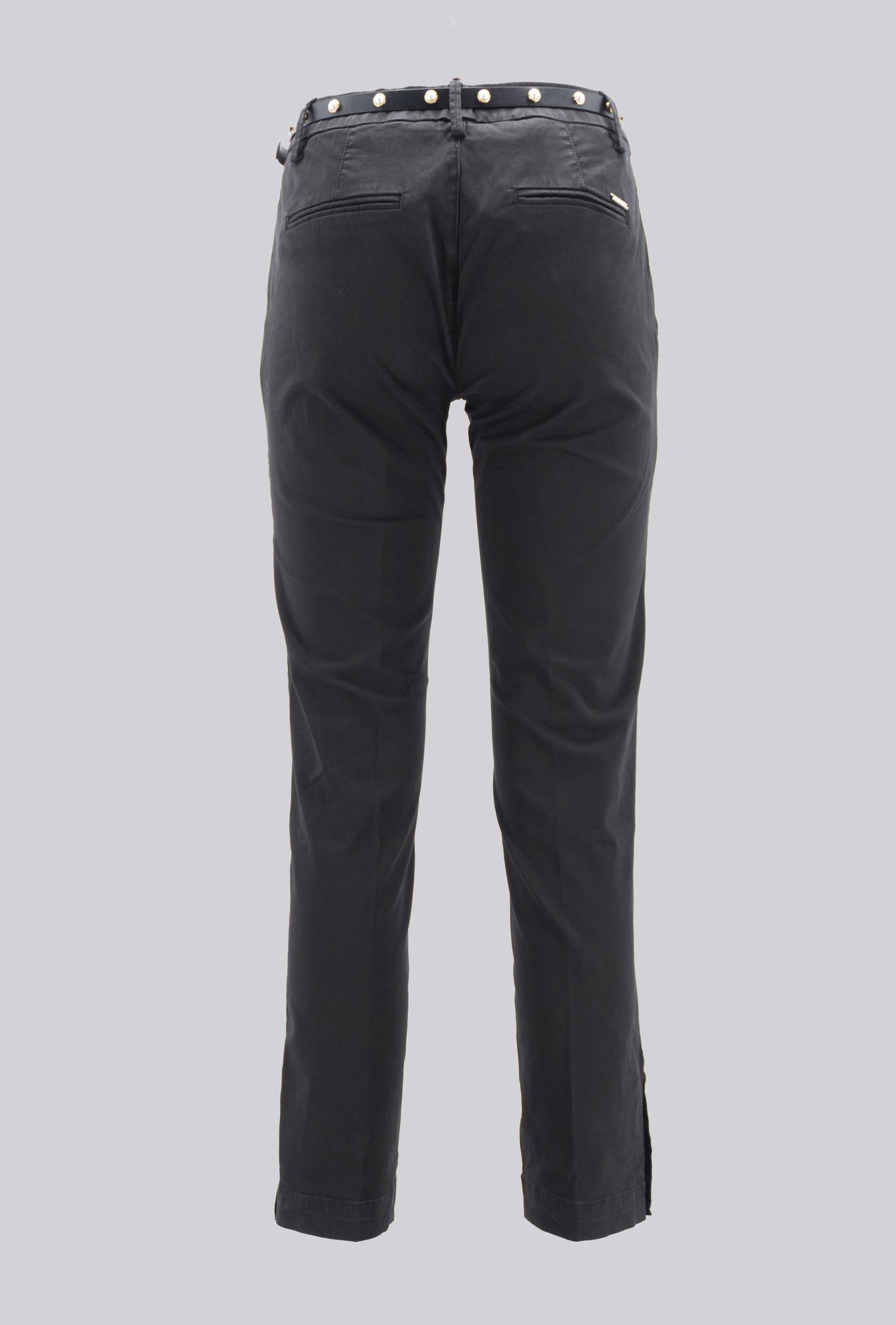 Pantalone chino con cintura / Nero - Ideal Moda