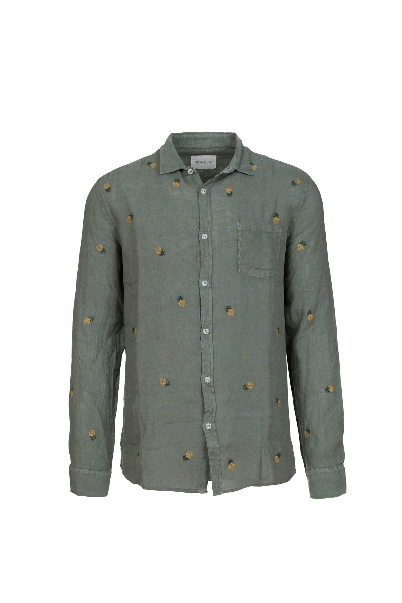 Camicia 40 Weft in Lino / Verde - Ideal Moda