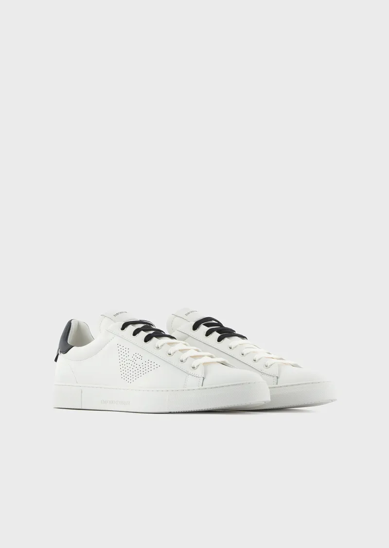 Sneaker Emporio Armani in Pelle / Bianco - Ideal Moda