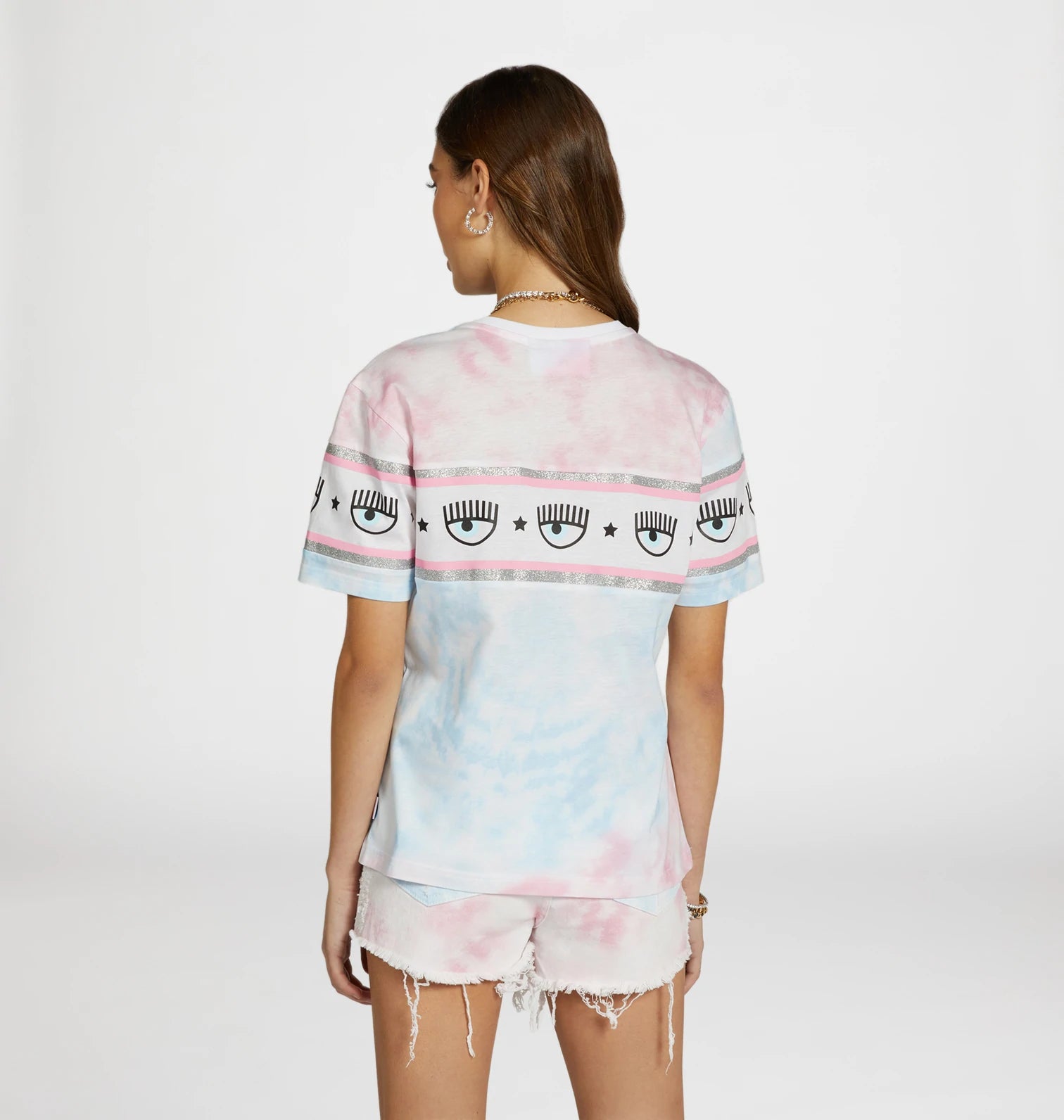 T-Shirt Chiara Ferragni Tie-Dye / Bianco - Ideal Moda