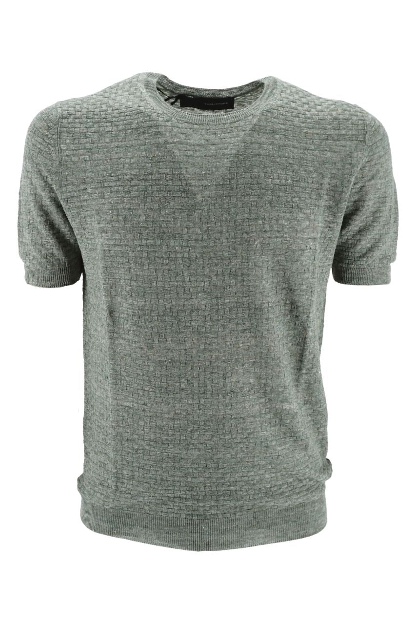 T-Shirt Tagliatore in Lino / Verde - Ideal Moda