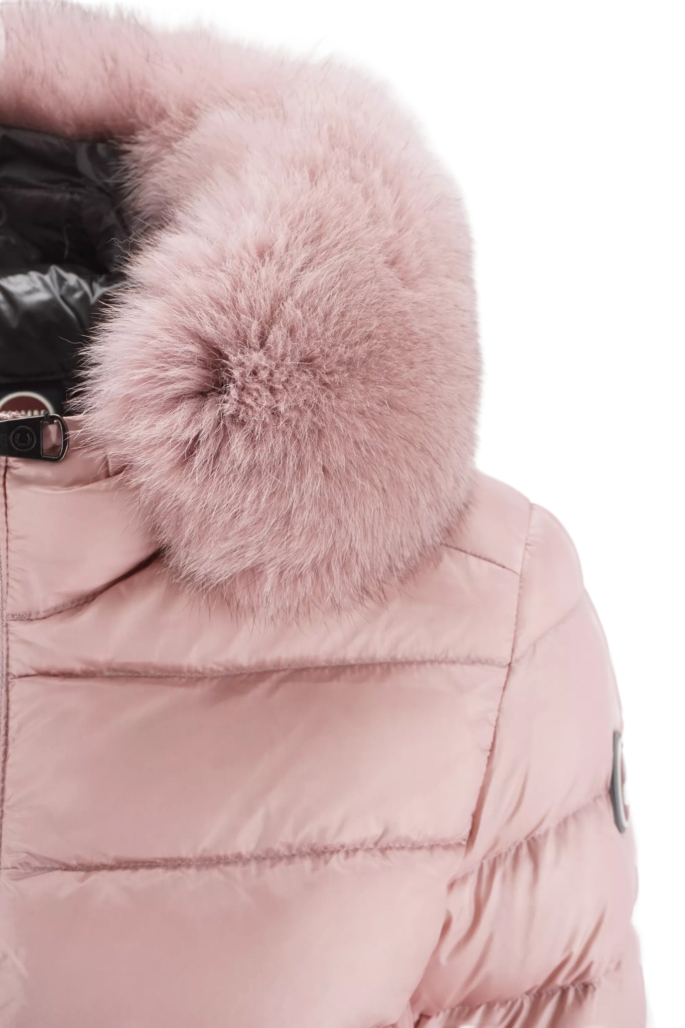 Colmar Down Jacket with Hood and Fur Pink