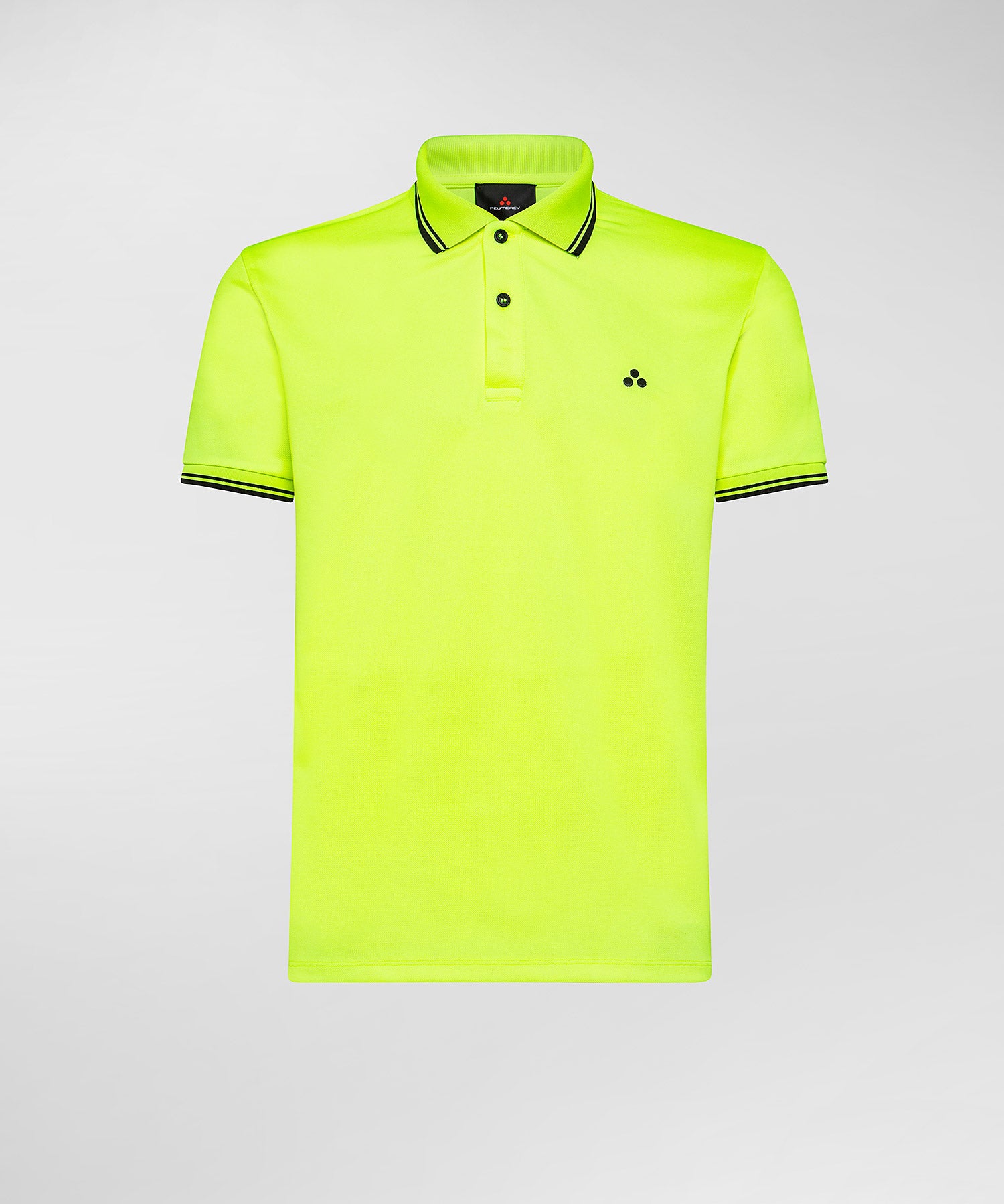 Polo in Piquet Fluo con Dettagli Grafici / Giallo - Ideal Moda