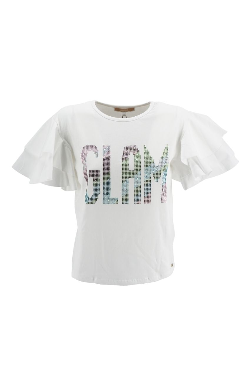 T-Shirt con Strass Kocca / Bianco - Ideal Moda