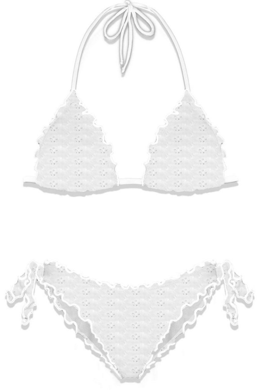 Bikini a Triangolo con Fantasia Mc2 Saint Barth / Bianco - Ideal Moda