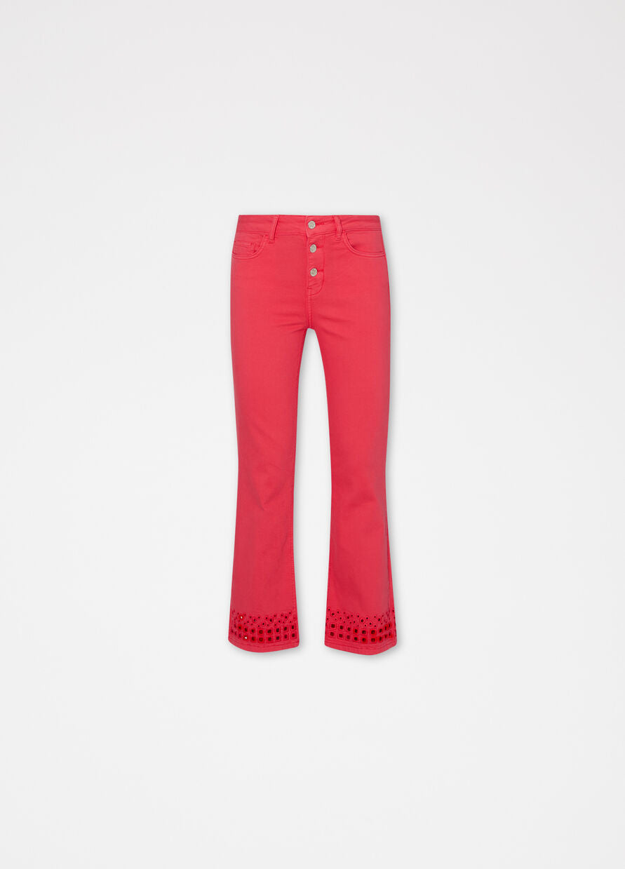 Pantalone Bottom Up con Ricamo Liu Jo / Rosso - Ideal Moda