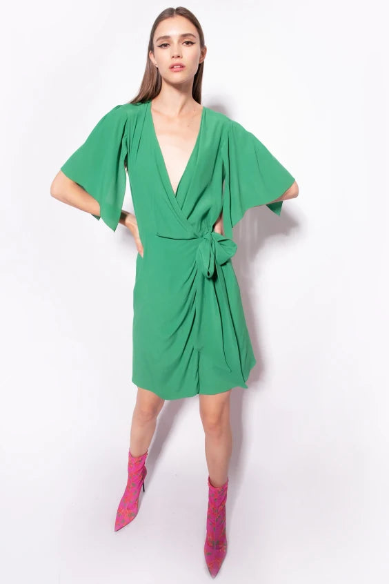 Abito Incrociato in Crepe Pinko / Verde - Ideal Moda