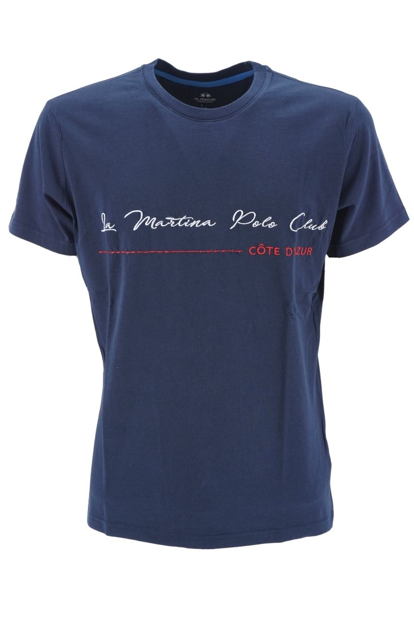 T-Shirt La Martina con Stampa / Blu - Ideal Moda