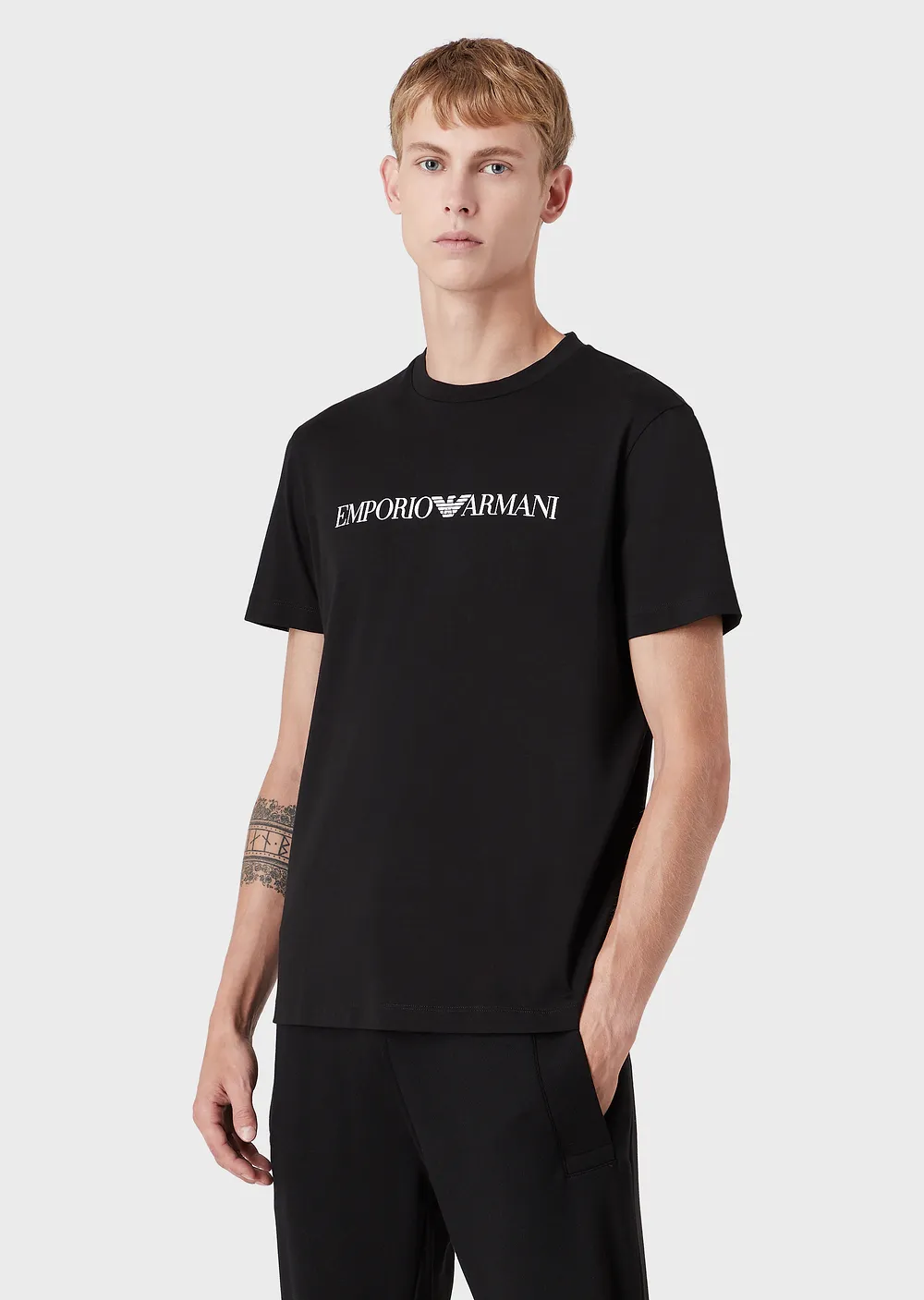 T-Shirt Emporio Armani in Pima / Nero - Ideal Moda