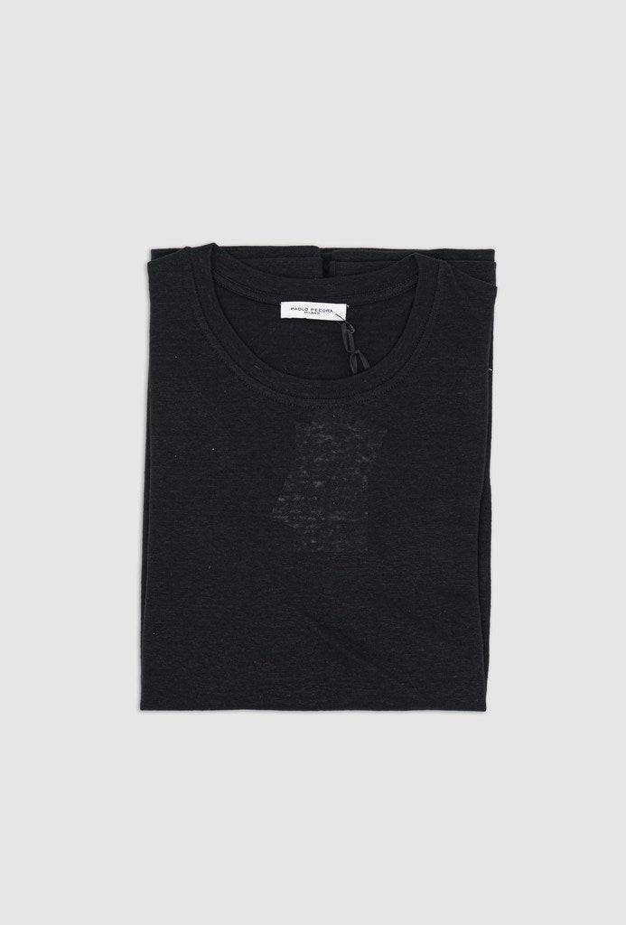 T-shirt con bordi doppi / Nero - Ideal Moda