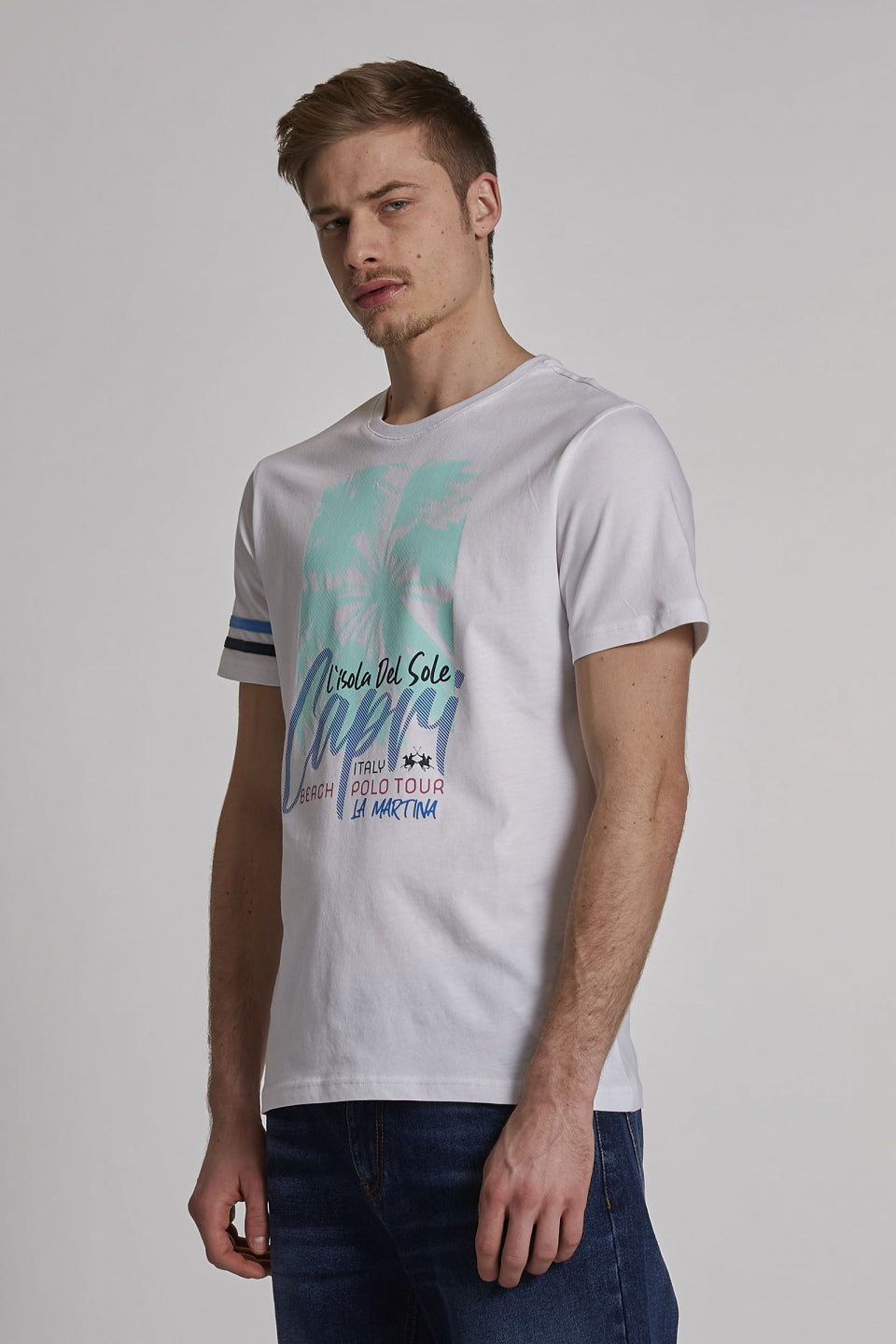 T-Shirt La Martina con Stampa / Bianco - Ideal Moda