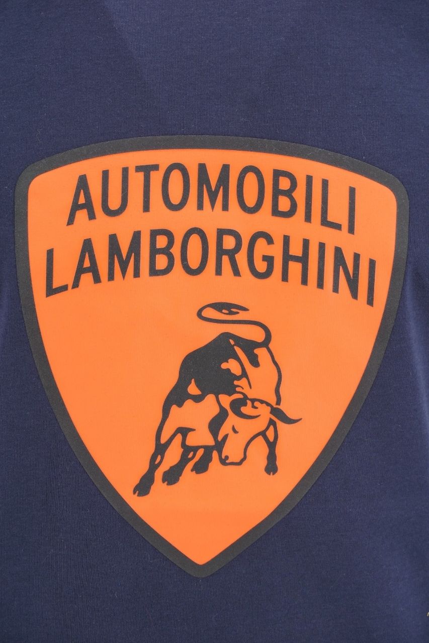 T-Shirt Automobili Lamborghini con Logo / Blu - Ideal Moda