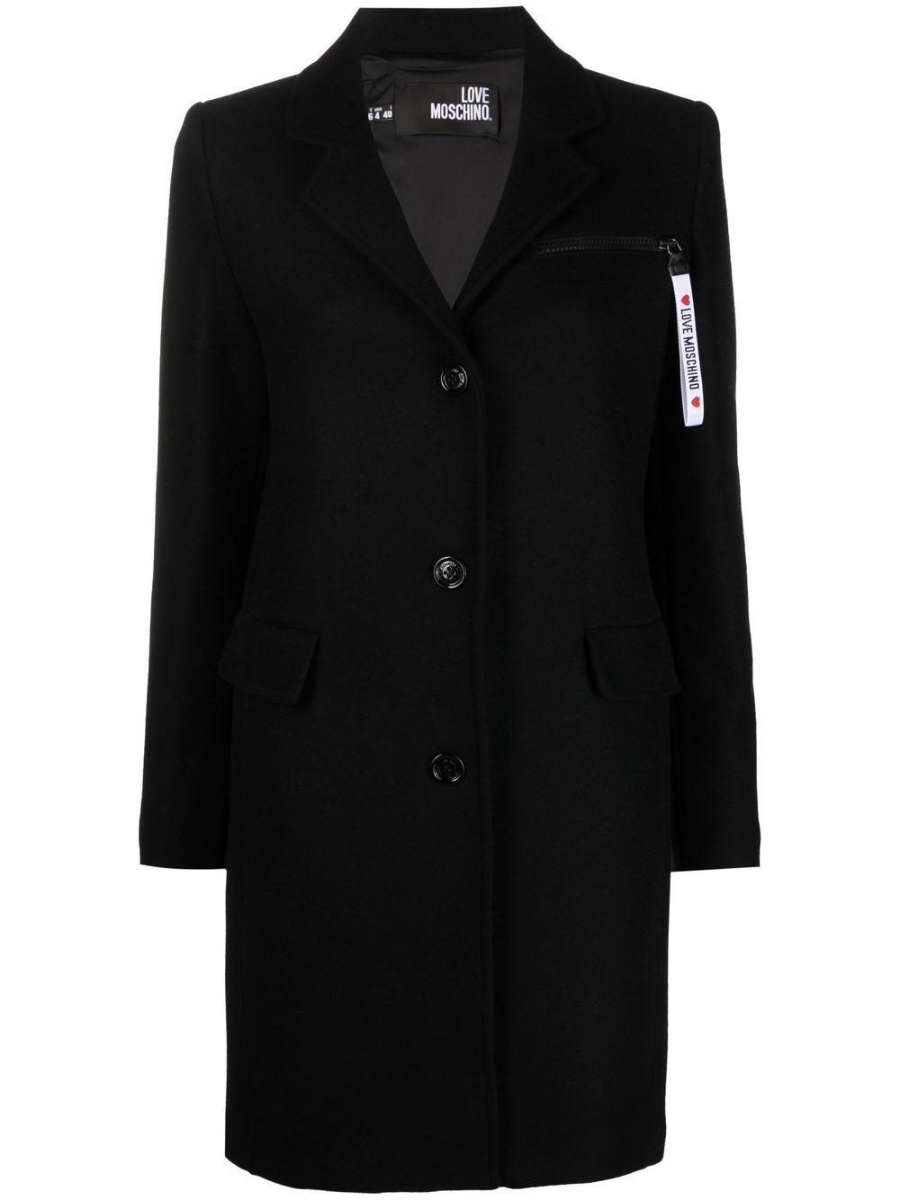 Cappotto con Logo Love Moschino / Nero - Ideal Moda