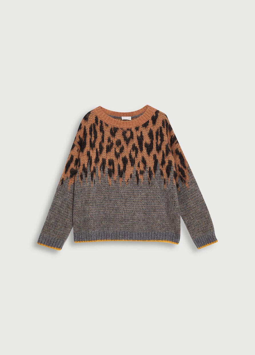 Maglia con Fantasia Animalier Liu Jo / Grigio - Ideal Moda