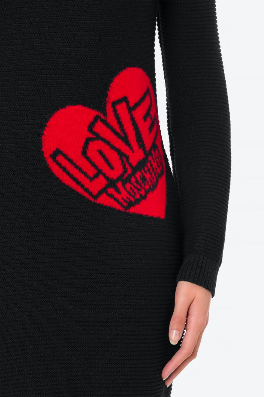 Abito in Maglia con Logo Love Moschino / Nero - Ideal Moda