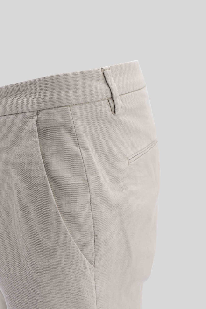 Pantalone in Cotone Tramato / Beige - Ideal Moda