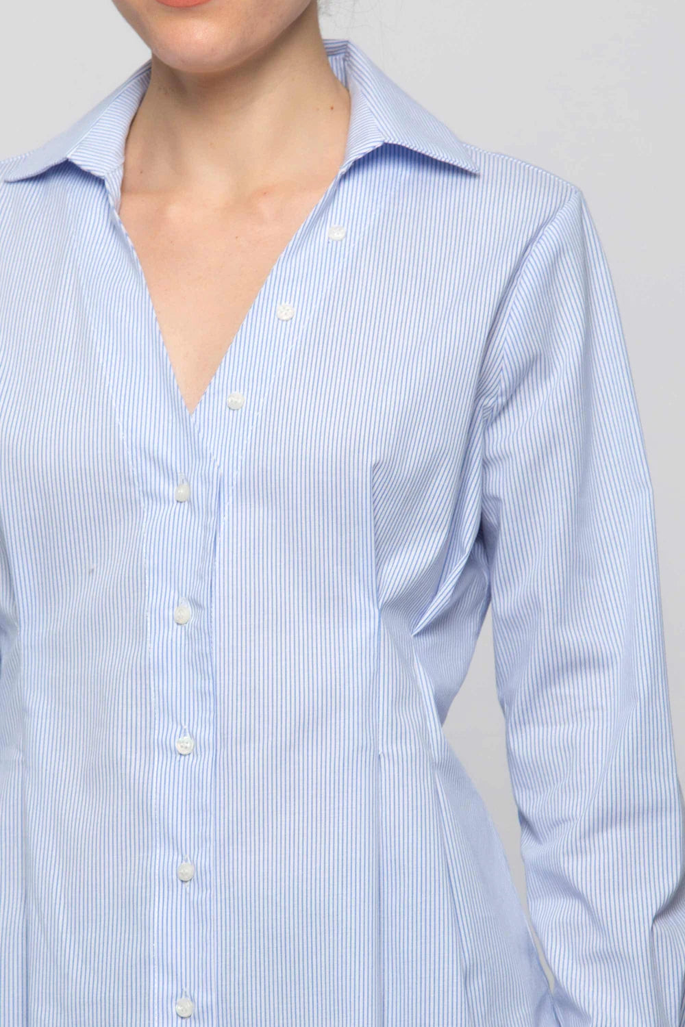 Camicia a Righe Kocca / Celeste - Ideal Moda