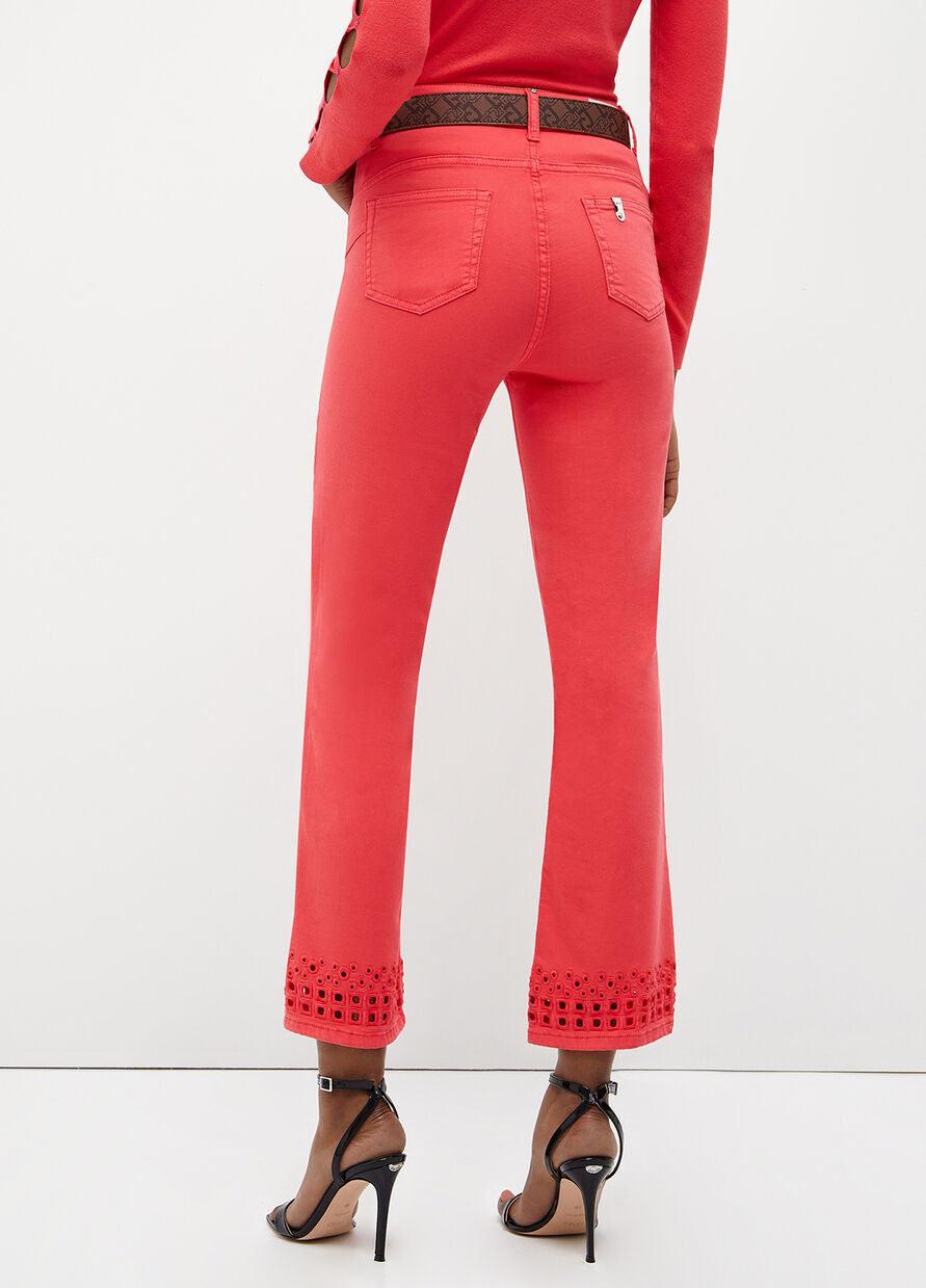 Pantalone Bottom Up con Ricamo Liu Jo / Rosso - Ideal Moda