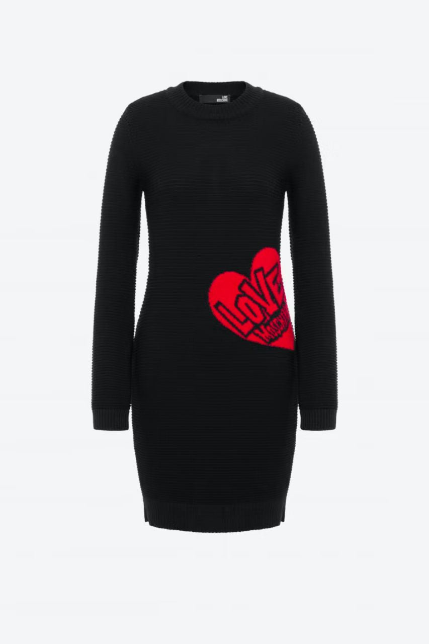 Abito in Maglia con Logo Love Moschino / Nero - Ideal Moda