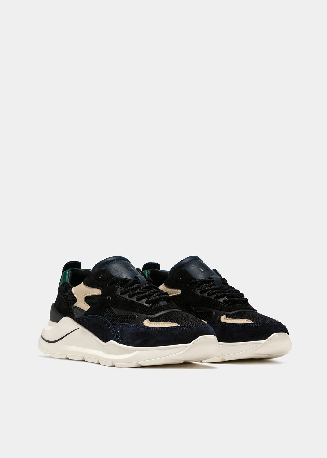 Sneaker DATE in Suede Fuga Mesh / Nero - Ideal Moda