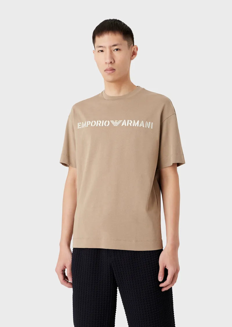 T-Shirt con Logo Emporio Armani / Beige - Ideal Moda