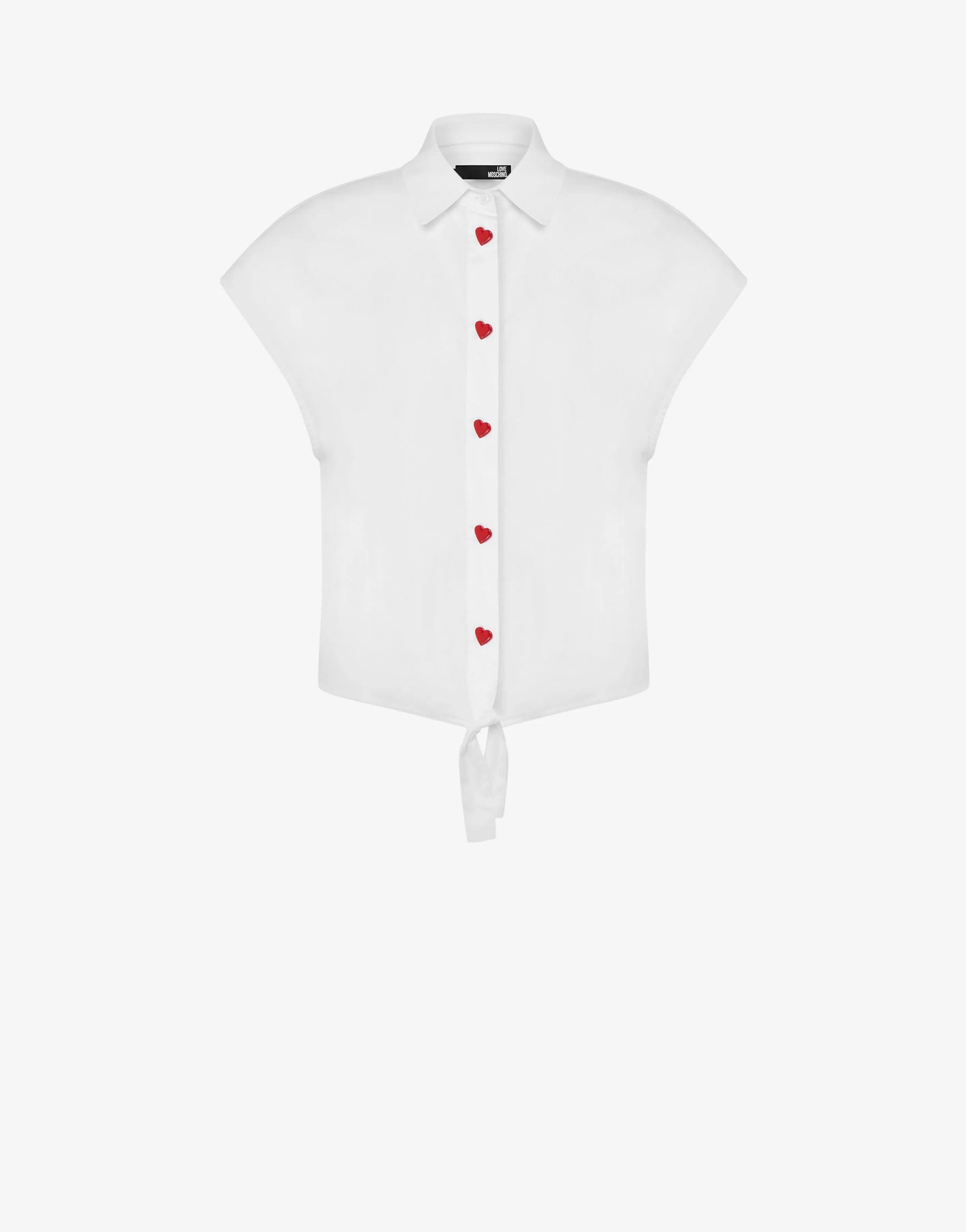 Camicia con Bottoni a Forma di Cuore Love Moschino / Bianco - Ideal Moda