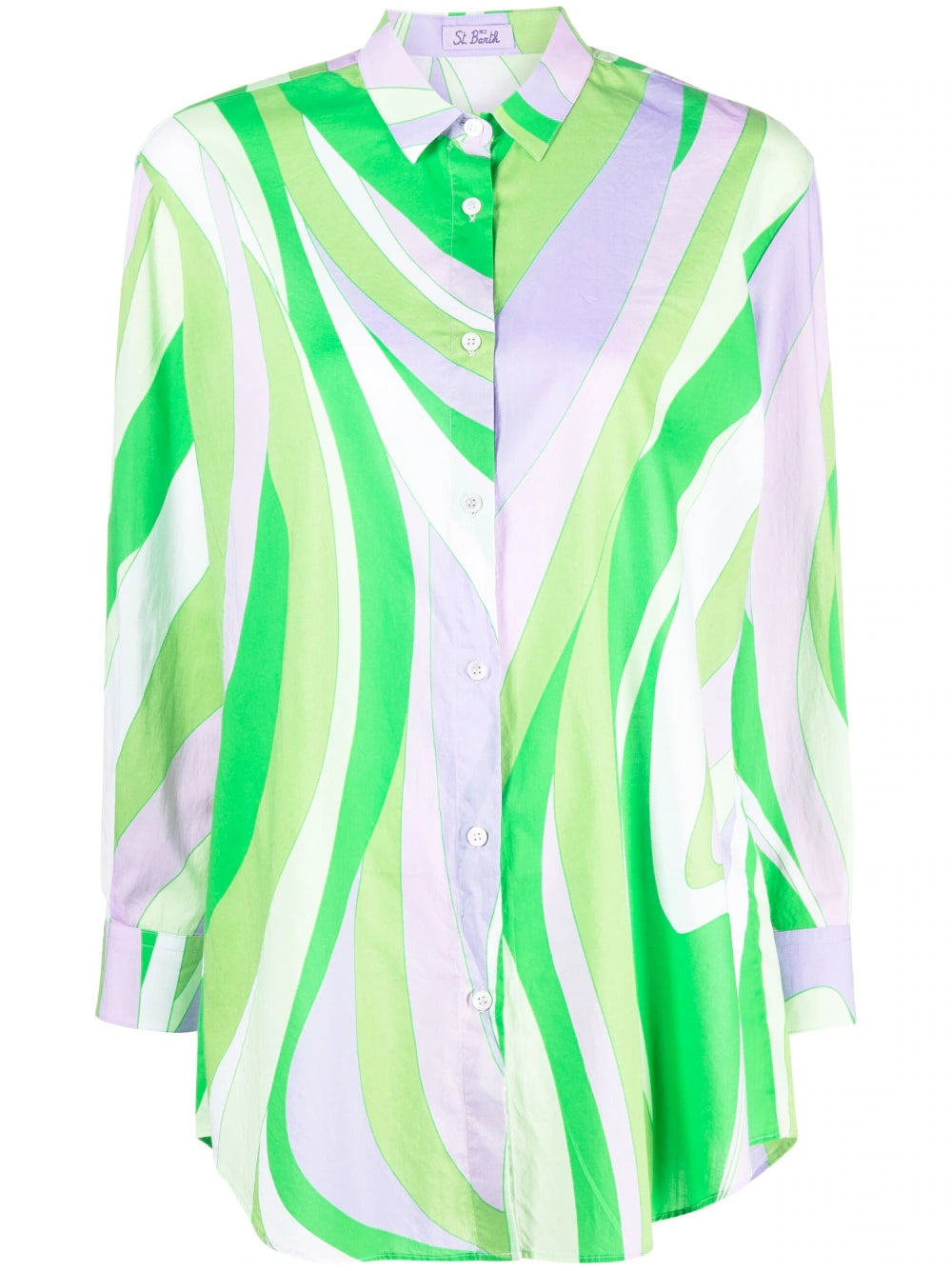 Camicia con Ricamo Mc2 Saint Barth / Verde - Ideal Moda